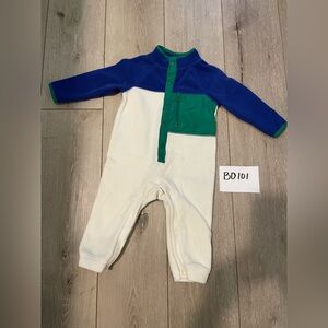 Multi Color Microfleece Button-Front Color-Block One-Piece Baby Infant 18-24 Mon